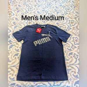 ⚡2/$25⚡New! Men's Medium Puma short sleeveT shirt Navy Blue